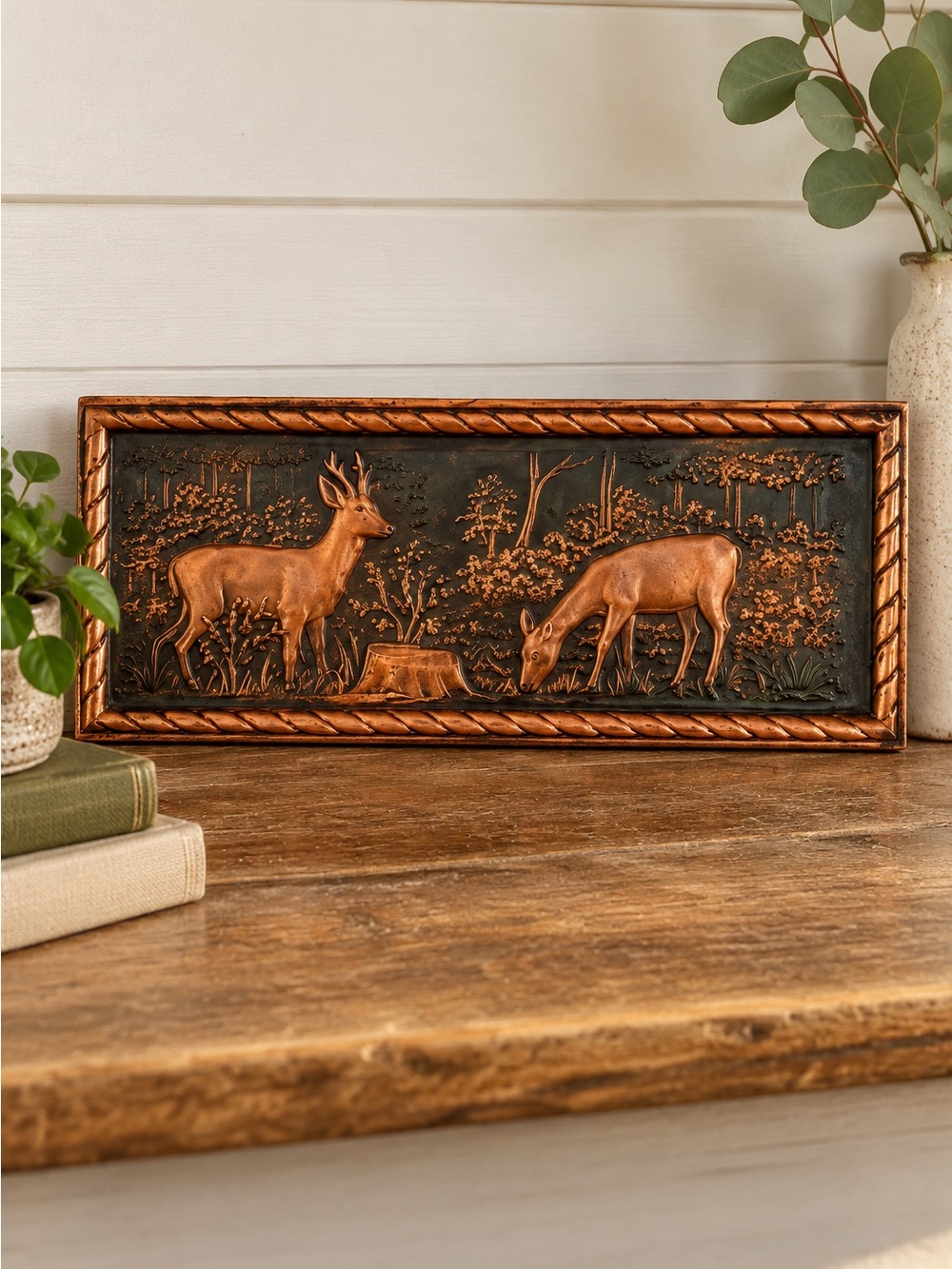 Vintage Copper Deer Wall Plaque Made in Holland